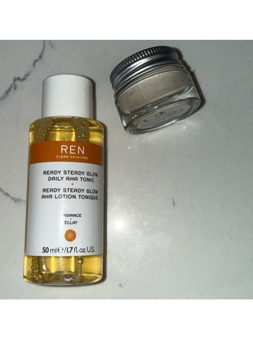 NWOT REN Eye Cream &Ready Steady Glow Daily AHA Tonic